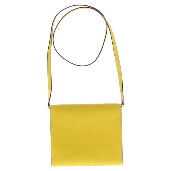 Hermes Cinhetic To Go Shoulder Bag in Yellow Leather - Picture 7 of 12